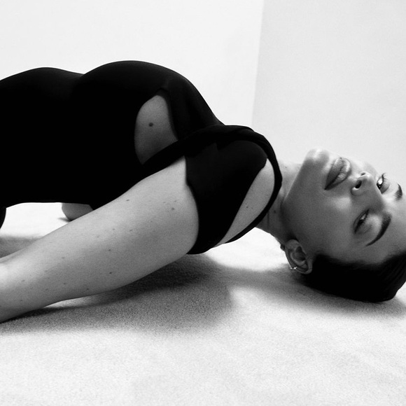 KHY DROP 004 Black Suede Stretch Twist Maxi Dress Size Medium - Picture 15 of 16